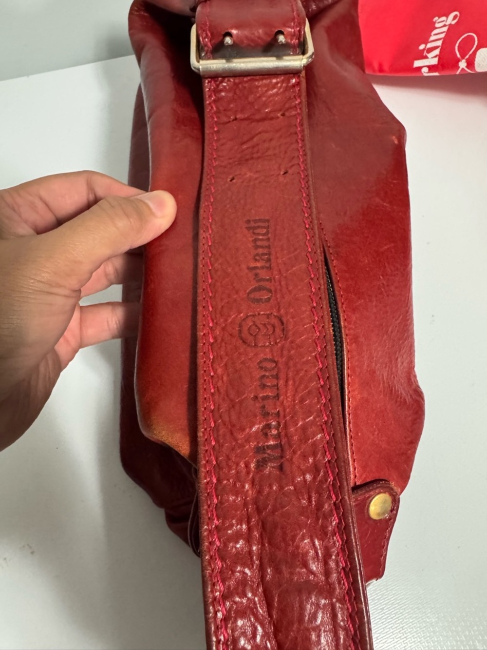 Vintage Marino Orlandi Red Leather bag